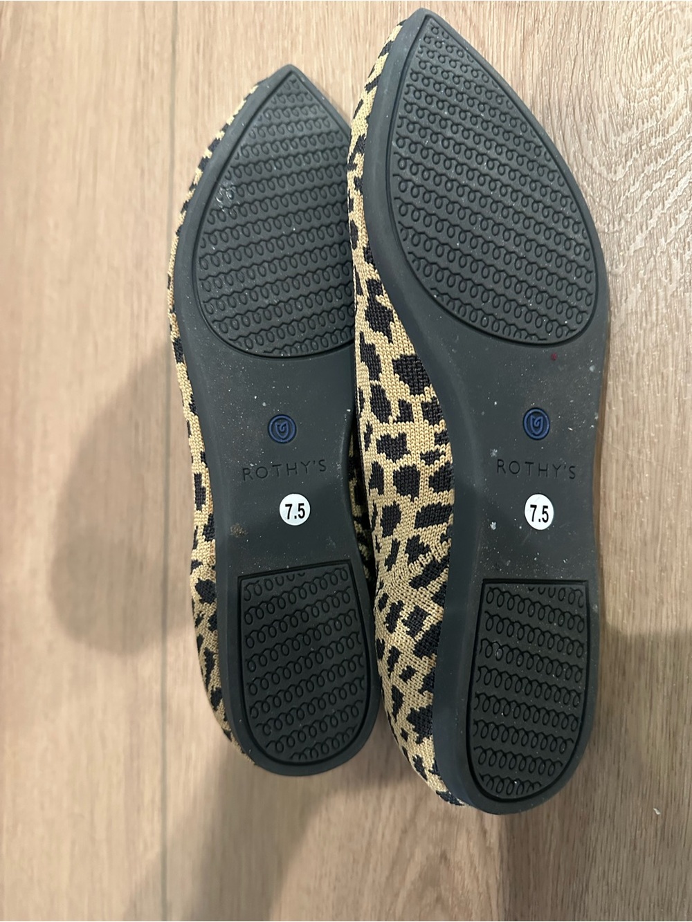 Rothy's Leopard Print Pointed Toe Flats in Beige and Black. Never worn outside - Picture 2 of 2